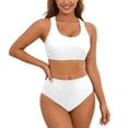 thumbnail image 2 of Bikini Sets for Women Two Piece Swimsuit Push Up Padded Top High Waisted Bottom Tummy Control Bathing Suit Beach Swimwear Vacation, 2 of 6