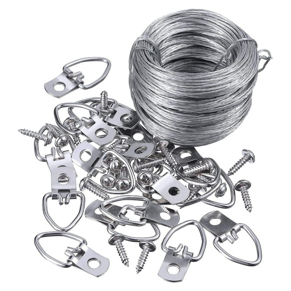 Picture Hanging Kit 20Pcs DRing Picture Hangers with Screws Picture