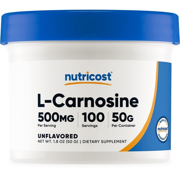 Nutricost L-Carnosine Supplement Powder 50 Grams (100 Servings)