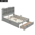 thumbnail image 5 of Full Size Platform Bed,Platform Bed Frame with Storage Headboard,Charging Station and 2 Drawers,Gray, 5 of 7
