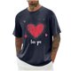 thumbnail image 2 of Camisas de Manga Larga para Hombres Imprimir Casual Cuello Redondo Blusa de Manga Corta, Camisas de Lino para Hombres, 2 of 8