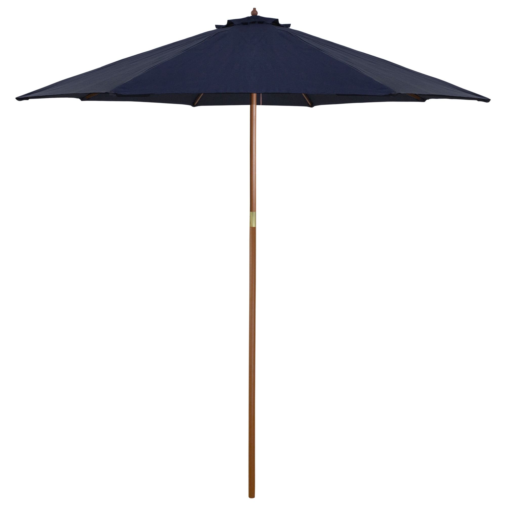 9ft Outdoor Patio Market Umbrella With Wood Pole Navy Blue Walmart Com Walmart Com