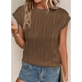 thumbnail image 3 of Blusa PRETTYGARDEN Manga Corta Texturizada Marrón XL, 3 of 9