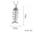 thumbnail image 3 of HOOUN Men's Stainless Steel Fish Bone Necklace Pendant Jewelry Sweat Chain, 3 of 6