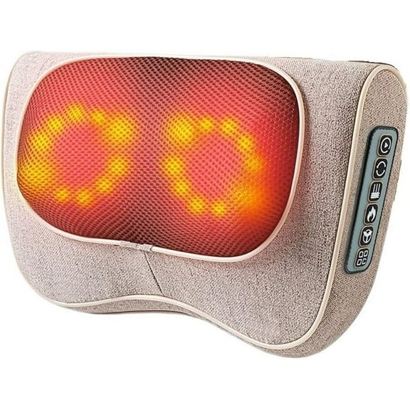 Back Massager, Neck Massager with Heat, Massage Pillow Gifts for Men & Women, Electric Shiatsu Back Massager, Deep Kneading Shoulder Massager for Full Body Muscle