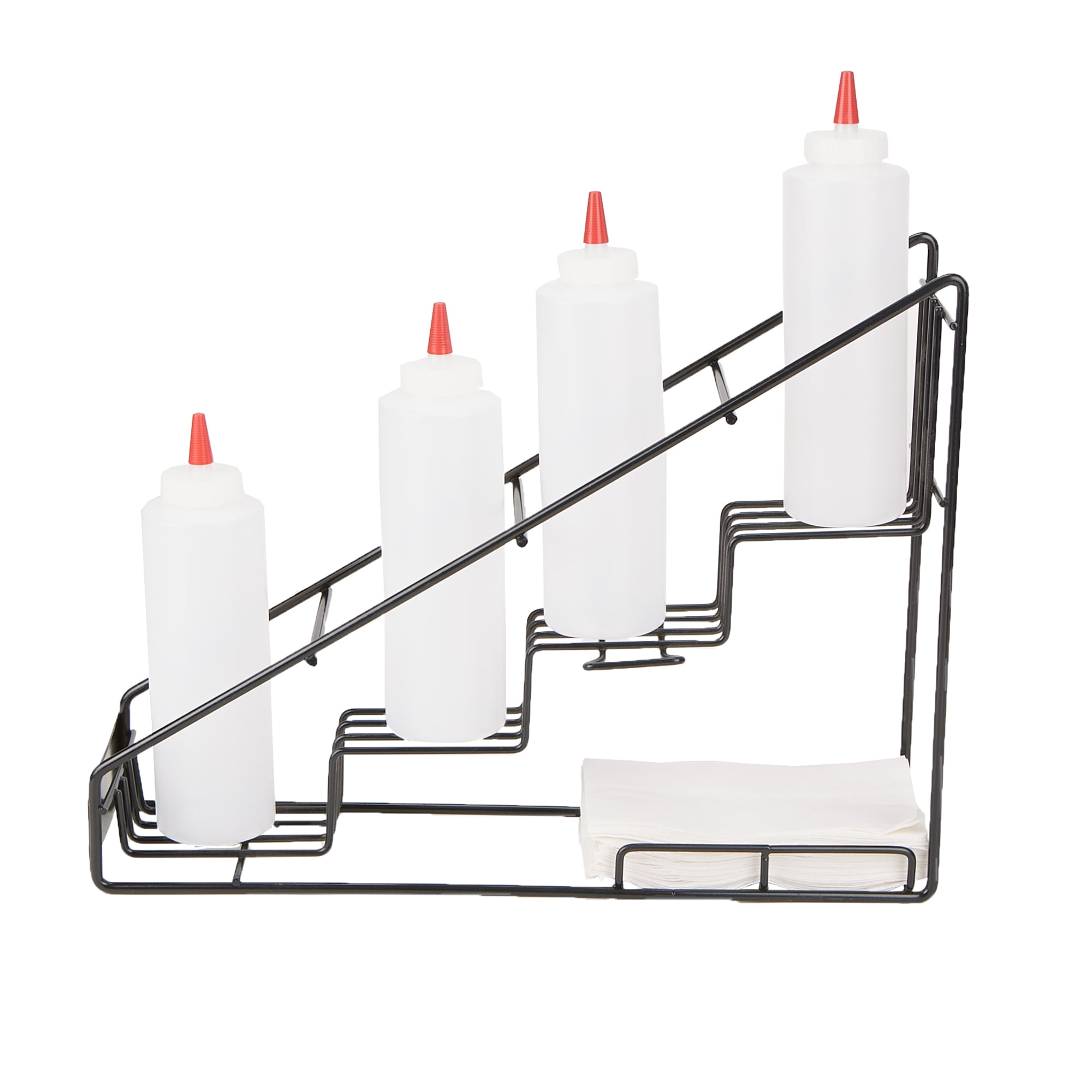 Mind Reader Clear Syrup Bottle Holder, Wire 4 Compartment Bottle