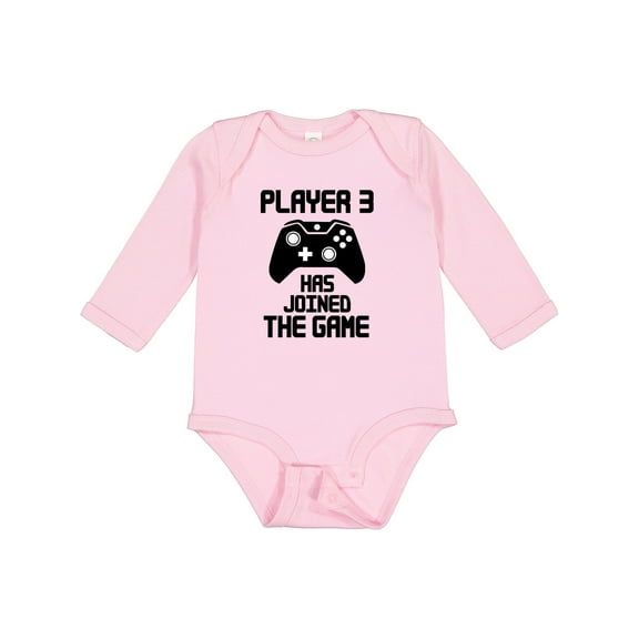 Inktastic Player 3 Has Joined the Game Boys or Girls Long Sleeve Baby Bodysuit