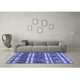 thumbnail image 3 of Ahgly Company Machine Washable Indoor Rectangle Oriental Blue Industrial Area Rugs, 2' x 4', 3 of 4