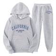 thumbnail image 1 of Men's Plus Size Casual Long Sleeve Letter Print Hooded Tracksuit Two Piece Set with Comfort Fit, 1 of 2