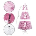 thumbnail image 6 of Newest 5FT Pink Artificial Christmas Tree, Slim Pencil PVC Xmas Tree with Metal Stand for Small Space Holiday Decor, 6 of 7