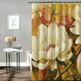 thumbnail image 2 of RUIYC Flowers Floral Prints Brown Pictures Waterproof Shower Curtain Multiple Sizes Home Bathroom Decoration White, 2 of 7
