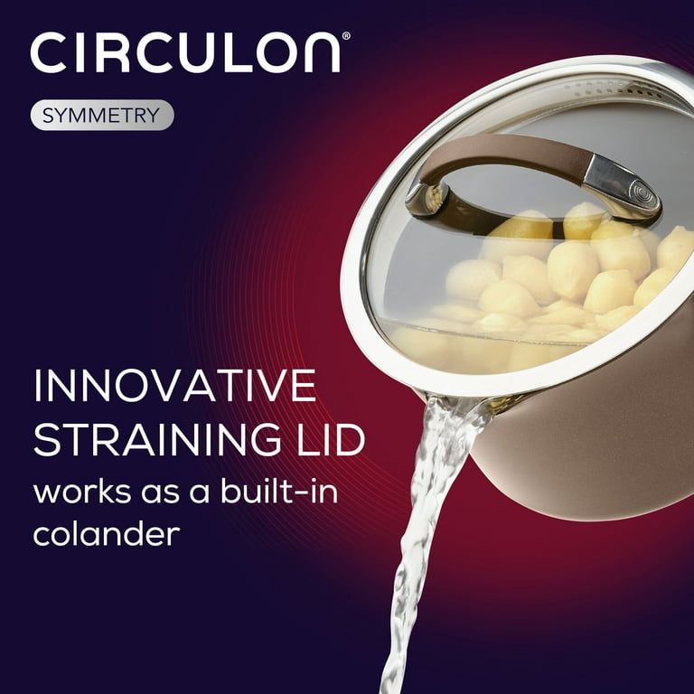 Circulon Symmetry Nonstick Hard-Anodized 1 Qt Sauce Pot Pan Pour Spout  Chocolate