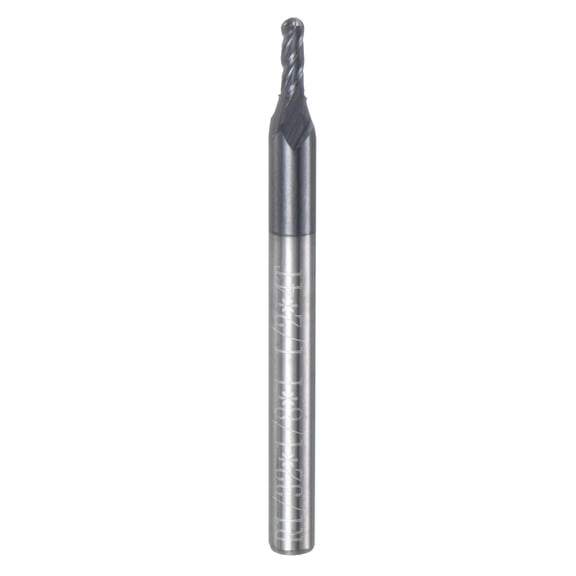 Uxcell Ball Nose End Mill 1/32" Radius 1/8" Shank Solid Carbide TiAlN Coated Upcut Spiral 4 Flutes