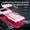 thumbnail image 3 of Allytech Rugged Case for Google Pixel 7 Pro, [Slide Camera Cover] [360° Rotating Kickstand] [Military Protection] [Magnetic Car Mount] Non-Slip Anti-Scratch Shockproof Heavy Duty Case - Pink, 3 of 8