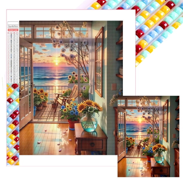 Con Cuentas Cuadradas 5D DIY Paisaje Exterior Del Arte 35x45cm