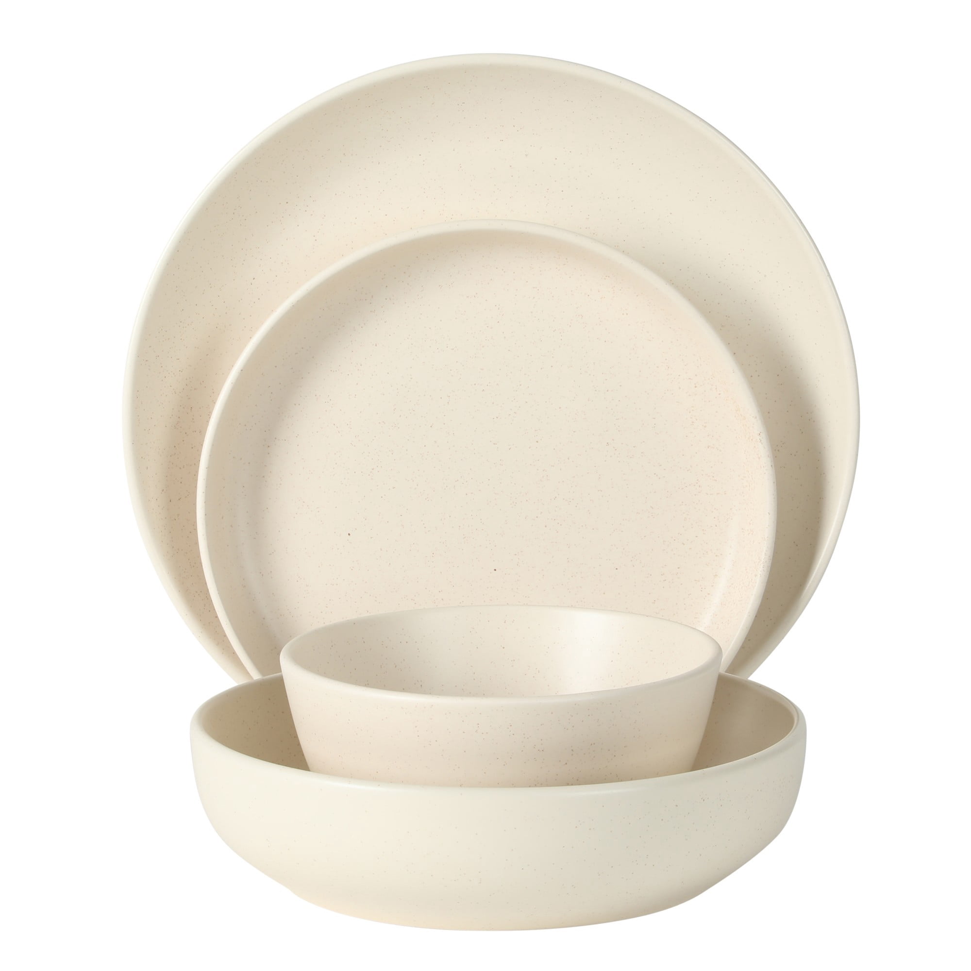 Gibson Elite Leeds Court 16-Piece Beige Stoneware Dinnerware Set