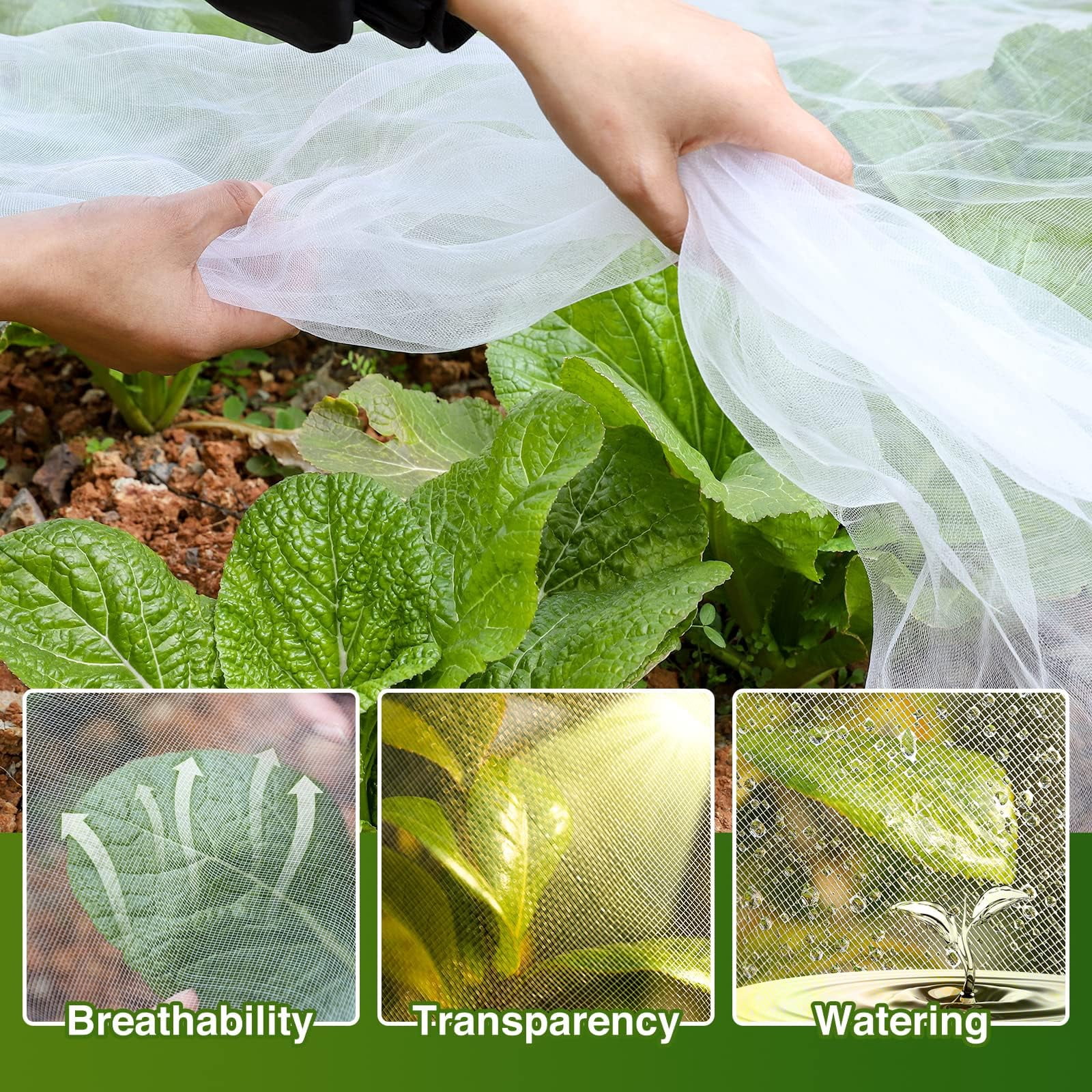 10 X 25FT Garden Mesh Netting Barrier,Fruit Tree Plant Netting for Vegetable Blueberry Bushes Plant Row Cover Screen Protection