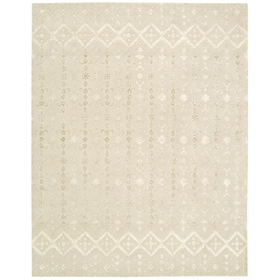 Nourison  Symphony SYM12 Area Rug 3'6" x 5'6" 4' x 6' Indoor, Handmade Living Room, Bedroom Ivory
