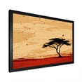 thumbnail image 2 of Designart "Harmony of African Trees I" Floral Framed Wall Art Decor - Global Orange Tree African Entryway Framed Wall Art Print, 2 of 6