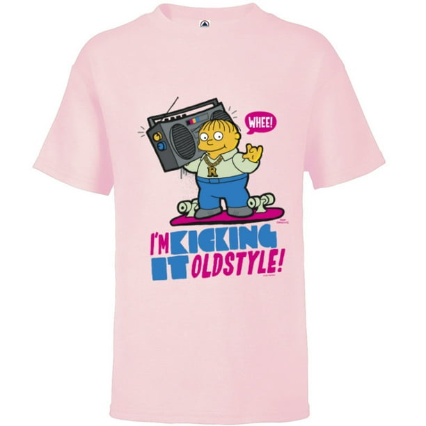 Simpsons Ralph Wiggum I'm Kicking it Old Style - Sleeve T-Shirt for - Customized-Soft Pink - Walmart.com