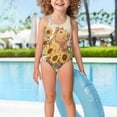 thumbnail image 2 of Yuyamidu Girls One Piece Swimsuits Capybara Sunflower Full Coverage Swimsuit Cross Back Summer Swimwear Quick Dry Bathing Suit Beach Wear, 2 of 6