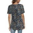 thumbnail image 4 of a.Jesdani Women's Plus Size Tunic Tops Casual Floral Blouses Short Sleeve Henley Shirts for Women M-4XL, 4 of 7