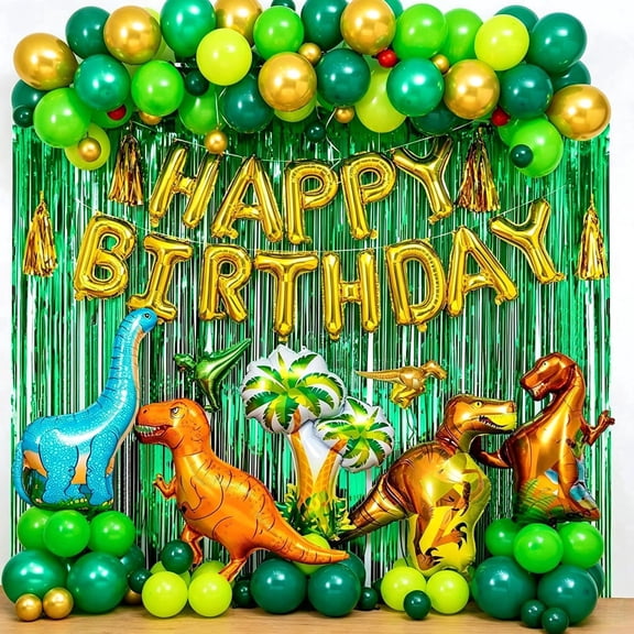 HomelyPosh 113pcs Dinosaur Birthday Party Decorations, for Dino Themed Party Baby Shower Decorations Supplies Boys Kids