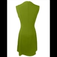 thumbnail image 4 of Vestido Mini Formal de Verano para Mujer, Informal, Sin Mangas, Elegante, con Botones, Ideal para Oficina Verde M, 4 of 8