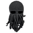 thumbnail image 2 of Gorro De Barba Unisex, Gorro De Punto, Gorro De Invierno Cálido, Gorro De Pulpo, A Prueba De Viento, Divertido, Gris Oscuro SM SunniMix Sombrero de barba unisex, 2 of 8