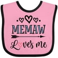 thumbnail image 3 of Inktastic Memaw Grandma Loves Me Girls Baby Bib, 3 of 4