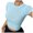Light Blue, variant on Womens Summer Tops Womens Tight Fitting Tops Dry Running Short Tee Shirts with Spandex Short Sleeve Tunic Tee Tunic Top for Leggings 4 Year Women Shirt Size Large round Neck Long Sleeve Scrub XL