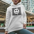 thumbnail image 2 of Feeling Lucky, St. Patrick's Day or Irish Themed, Groovy Retro Wavy Text Merch Gift, White Hooded Sweatshirt or Hoodie, 3XL, 2 of 5