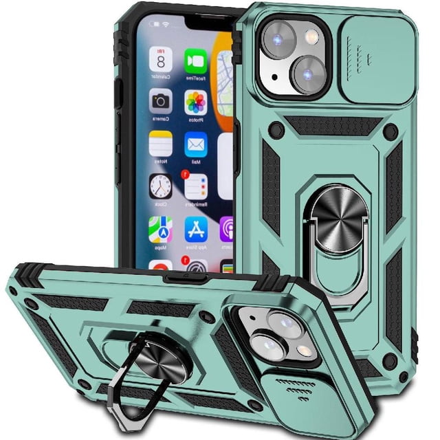 Estuche GANGXUN para iPhone 14 Plus, soporte giratorio 360°, estilo mecánico y magnético