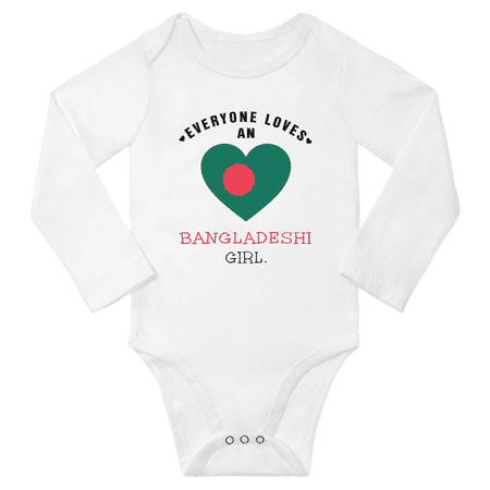 

Everyone Loves An Bangladeshi Girl Baby Long Slevve Bodysuit (White 6-12 Months)