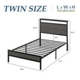 thumbnail image 5 of Twin Bed Frame with Headboard & Footboard, Charging Station & LED Light, Under-Bed-Storage, No Box Spring Needed, Noise Free, Easy Assembly, Rustic Gray, 5 of 8
