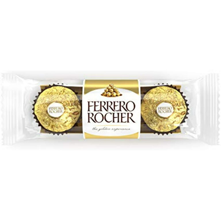 Ferrero Rocher Fine Hazelnut Milk Chocolate, Individually Wrapped Chocolate  Candy Gifts, 3 Count (Pack of 12)