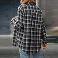 thumbnail image 7 of Plaid Tops Shirts for Women Oversized Long Sleeve Button Down Casual Shirts Suit Collar Blouses Tops Jackets, 7 of 7