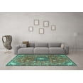 thumbnail image 3 of Ahgly Company Indoor Rectangle Medallion Turquoise Blue Traditional Area Rugs, 8' x 12', 3 of 4