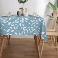 thumbnail image 3 of White Leaves Tablecloth Branch Blue Table Cloth Leaf Botanical Style Rectangle Tablecloth 60×84 Inch Washable Table Cover for Kitchen Dining Room Party Decoration, 3 of 8