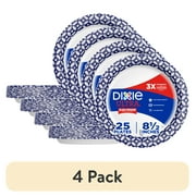 (4 pack) Dixie Ultra Compostable Paper Plates, 8.5 in, 25 Count, 3X Stronger*, Multicolor, Disposable Plates
