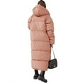 thumbnail image 3 of Winter Women Solid Color Long Down Coat Female Hooded Cotton-Padded Zipper Jacket, 3 of 4