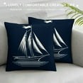 thumbnail image 3 of COMIO Navy Blue Nautical Ocean Boat Anchor Throw Pillow Covers, Ship Nautical Gifts, Boat Pillow Cases Home Ship Sofa Decor, 3 of 5
