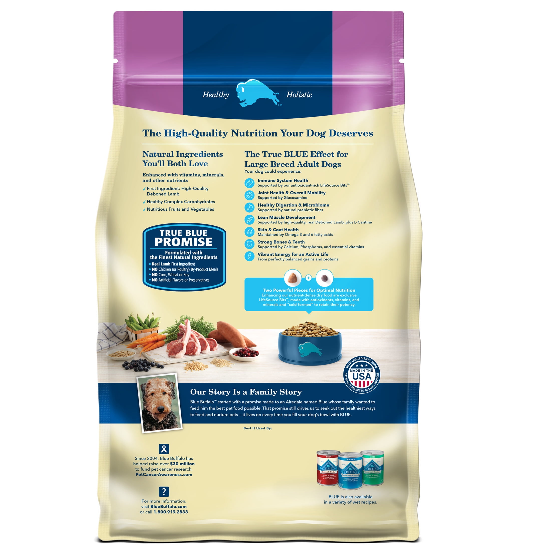 Blue Buffalo Life Protection Formula Large Breed Dry Dog Food, Lamb & Rice, 34-lb. Bag