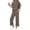 Khaki, variant on 2 Piece Sets for Women Casual Summer Travel Vacation Outfits Short Sleeve Lounge Set