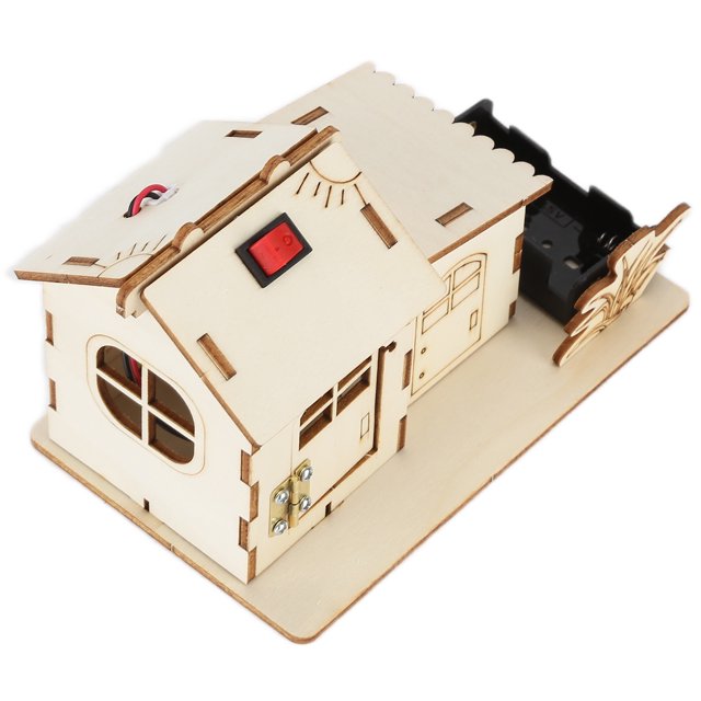Juguete de casa ensamblado DIY juguete de casa de ensamblaje que aumenta la creatividad con pilas con luz colorida para el hogar para el aula