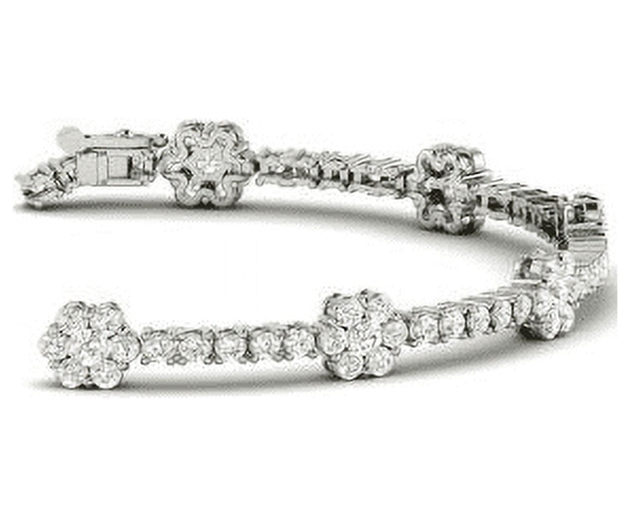 4.73ct Natural Round Cut Diamond (I-J,SI1) Floral Tennis