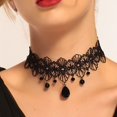 thumbnail image 3 of Collar de mujer, gargantilla de encaje negro, joyería vintage para el cuello, negro, 3 of 4