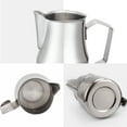 thumbnail image 4 of Easyworkz Espresso Steaming Pitcher Stainless Steel 12 oz Coffee Frothing Picther Milk Jug Cappuccino Latte Art Cup, Chrome, 4 of 8