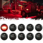 PSEQT 3/4" Side Marker Clearance Lights for Trailer Truck Smoke Red