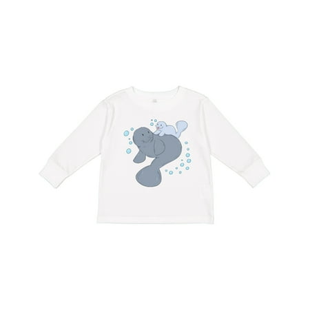

Inktastic Cute Manatees with Bubbles Gift Toddler Boy or Toddler Girl Long Sleeve T-Shirt